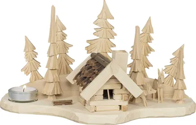 Produktbild von Räucherhaus Waldhütte (16,5cm) von Saico Seiffen