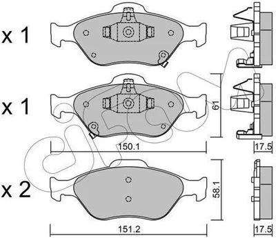Produktbild von CIFAM Bremsbeläge Satz Vorne Bremsklötze für TOYOTA Yaris Schrägheck (P9) 822-316-1