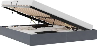 Zdjęcie produktu dla Łóżko z miejscem do przechowywania ciemnoszary 180 x 200 cm