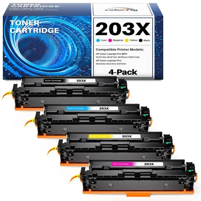 Productafbeelding van Toner Set voor HP 203X - Zwart, Cyaan, Geel, Magenta