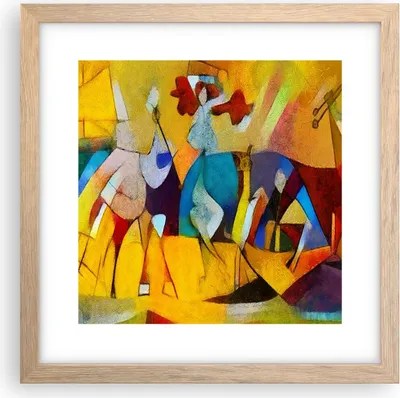 Produktbild von Gerahmtes Poster - Rahmen in heller Eiche - Abstraktion modern - 30x30 cm - Wand Bild - Wanddeko - Wandbilder - Wandposter - Bilderrahmen - Bilder - Kunstdruck - Wandbild - P2NAC30x30-3455