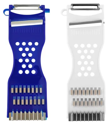 2er-Set 6-in-1 Gemüseschäler, Multifunktionsschäler, weiß/blau