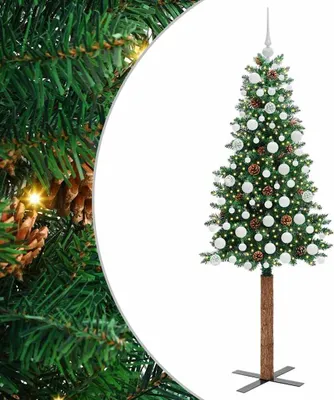 Obrázok produktu pre vidaXL Slim vianočný stromček s 300 LED diódami so stojanom Zelený 180 cm
