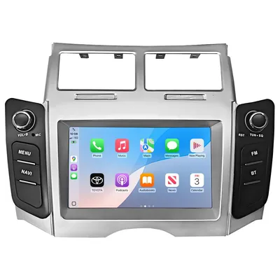 Image de Autoradio Android 15 avec écran de 7 pouces, compatible Carplay et Android Auto, 2+64 Go de mémoire, pour Toyota Yaris/Vitz/Platz (2005-2012), GPS, Wi-Fi, Bluetooth, FM, RDS,au volant (SWC) et processeur DSP