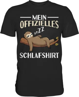 Produktbild von Offizielles Schlafshirt Nachthemd Schlafanzug Pyjama Faultier T-Shirt – Black / 5XL
