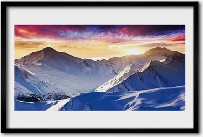 Produktbild von Bild 60x40 MDF-Rahmen Wandkunst Schneeberglandschaft