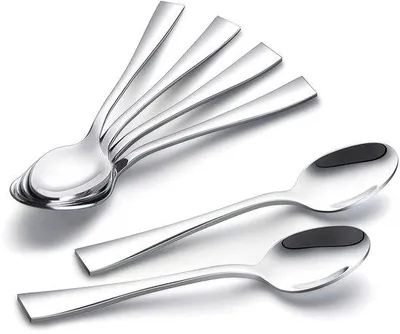 Produktbild von Unyqoos® 6‑teiliges Teelöffel-Set aus Edelstahl, 13,1 cm – für Tee, Kaffee & Dessert, ergonomisch, spülmaschinenfest