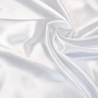 Satinstoff 140x200 cm, Polyester, glänzend, weiß – Meterware