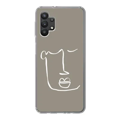 Produktbild von MuchoWow® Handyhülle Schutzhülle Hülle für Samsung Galaxy A32 5G Lippen - Abstrakt - Strichzeichnung Silikon Softcase Handy Hülle - Softcase