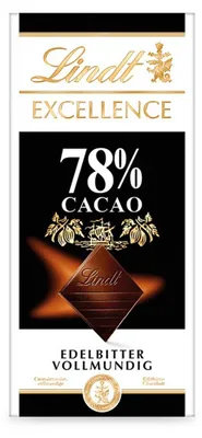 Produktbild von Lindt Excellence mit einem intensiven leckeren Kakaogeschmack 100g