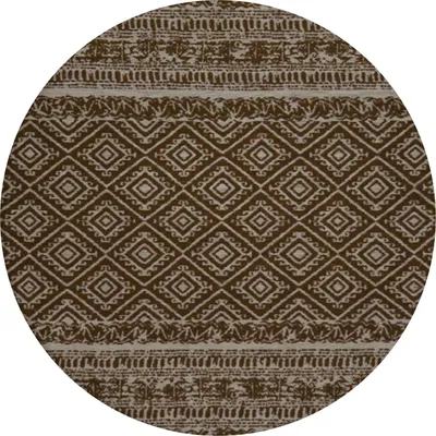 Imagen del producto de Padiro Alfombra redonda para exteriores, diámetro 120 cm, color marrón oscuro, diseño vintage, apta para interiores y exteriores, compatible con suelo radiante