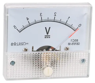 Productafbeelding van Analoge Voltmeter - Paneelmeter Spanningsmeter - Spanning Meten - Klasse 2.5 Nauwkeurigheid - DC 0-5V - Wit