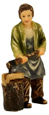 Produktbild von Krippenfigur Holzarbeiter mit Hackstock