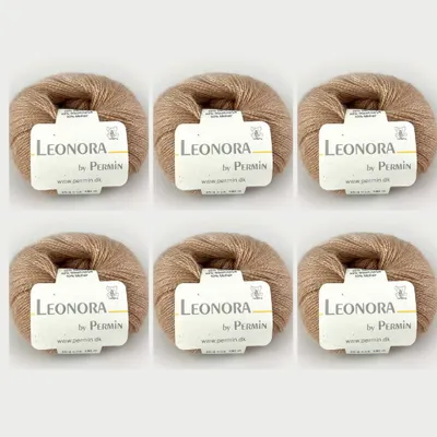 Obrázek produktu pro 6x Leonora od Permin – příze ze směsi hedvábí, vlny a mohéru (04 béžová)