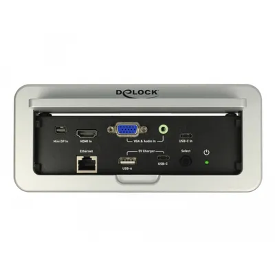 Produktbild von DeLOCK 87733, Metall, 3840 x 2160 Pixel, 1920 x 1080,3840 x 2160 Pixel, Mini DisplayPort + HDMI, HDMI, Mini DisplayPort, HDMI, VGA