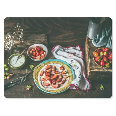 Produktbild von MuchoWow® Mauspad Mousepad Erdbeere - Rustikal - Obst - Rustikale Blumen 23x19 cm - Mousepads - Maus Mat - Pad - Mausunterlage - Schreibtischunterlage - Mauspad
