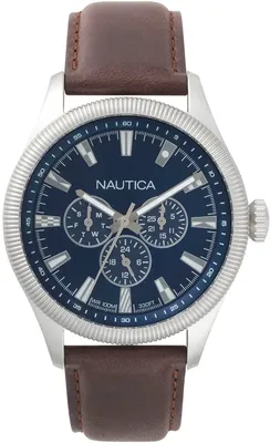 Produktbild von Nautica NAPSTB001 Herren-Armbanduhr, Edelstahl-Gehäuse, Leder-Armband