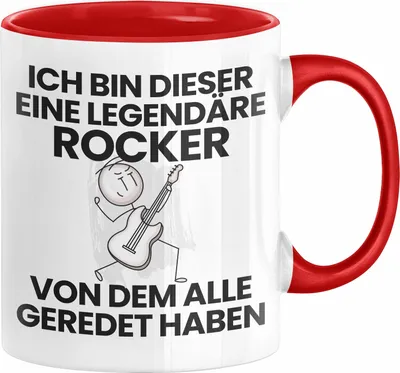 Produktbild von Rocker Geschenk Tasse Lustige Geschenkidee Geburtstag für Rocker Ich Bin Dieser Legendäre Rocker Von Dem Alle Geredet Haben Kaffee-Becher (Rot)