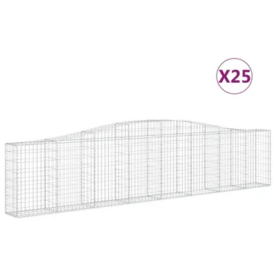 Produktbild von Gabionen mit Hochbogen 25 Stk. 400x30x80/100cm Verzinktes Eisen