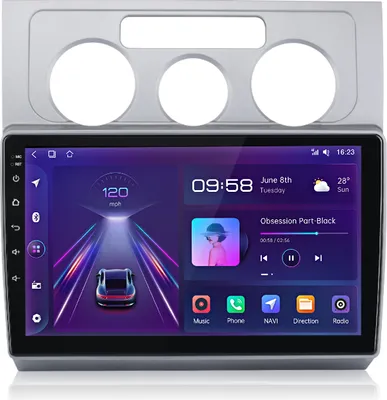 Obrázok produktu pre Vstavané navigačné zariadenia Carplay 2+32G Pre Touran 2003-2010 10" autorádio GPS Navi WIFI BT SWC RDS Android12 DAB 4Kern