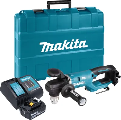 Obrázek produktu pro Makita DDA 450 ST1K Akumulátorová úhlová vrtačka 18 V 70 Nm bez kartáčů + 1x akumulátor 5,0 Ah + nabíječka + kufr