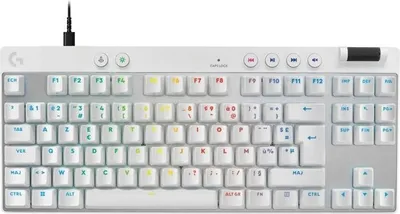Obrázok produktu pre Herná klávesnica Logitech G PRO X TKL Rapid, káblová, AZERTY, RGB, biela