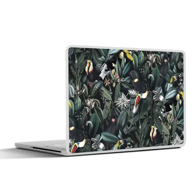 Produktbild von MuchoWow® Laptop Aufkleber Sticker Cover Blumen - Tukan - Blätter 40x30 cm - Laptop Dekoration - Selbstklebend