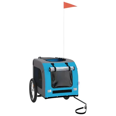 Produktbild von Hochwertigen Möbel Fahrradanhänger - Blau Fahrradanhänger Hunde Blau und Grau Oxford-Gewebe und Eisen NEU2580578