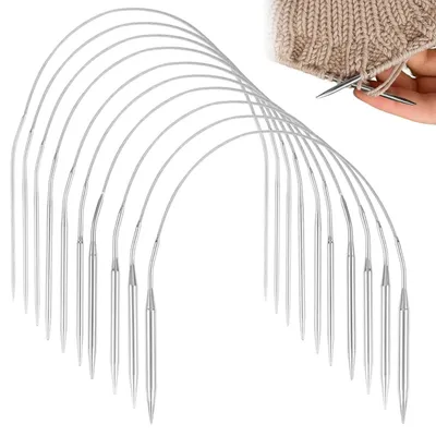 Produktbild von Stricknadeln Set 10 Stück 40cm Edelstahl Rundstricknadeln 2mm-7mm für Kleinprojekte