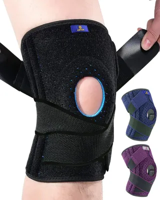 Produktbild von Kniebandage Verstellbare Knieorthesen mit Seitlichen Stabilisatoren und Patella-Gelpolstern für Männer Damen Knieschmerz, Meniskusriss, Arthritis, Gelenkschmerz