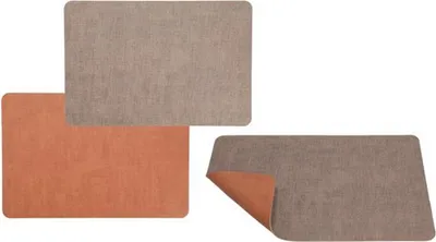 Produktbild von 4 Stück Platzsets 45 x 30 cm meliert Cognac Braun zum Wenden