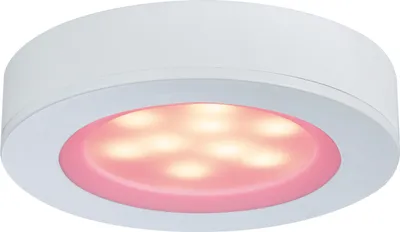 Produktbild von 3 x Paulmann Möbel Aufbauleuchte Set Platy rund RGB inkl. Fernbedienung 3x1W Farbwechsel weiß