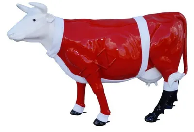 Image de Design vache figure statue sculpture figures décoration rouge abstraite