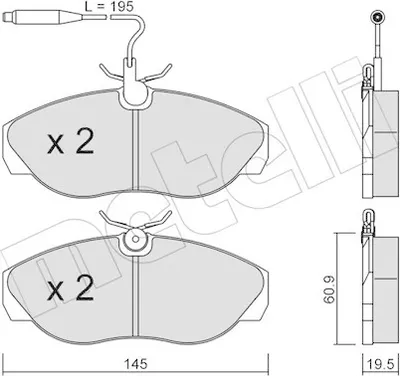 Produktbild von METELLI Bremsbeläge Satz Vorne Bremsklötze für FIAT DUCATO Pritsche/Fahrgestell (230) 22-0154-0