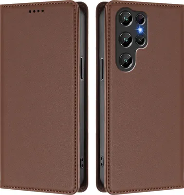 Produktbild von Handyhülle für Oukitel C61 / C61 Pro, Kunstleder Klapphülle Stoßfeste Magnetische Hülle mit Ständer Braun