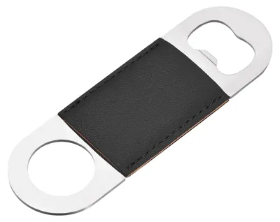 Productafbeelding van Bierflesjesopener - Platte bartender-opener - RVS - Zwart
