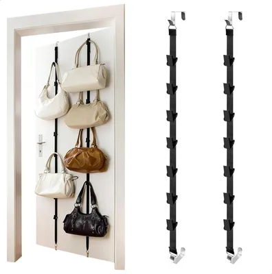 Produktbild von Hängeorganizer 2 Stück, 7 Haken, schwarz, für Küche und Badezimmer