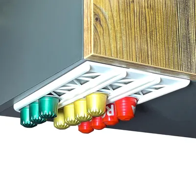 Productafbeelding van Capsulehouder Zelfklevend - Wit - 3 Stuks - Koffiecups Houder