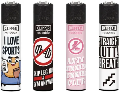 Produktbild von Clipper Feuerzeug 4er Set Anti Sport