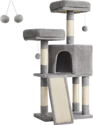 Produktbild von Famanu Kratzbaum 115 cm hellgrau - Kratzbrett für Katzen
