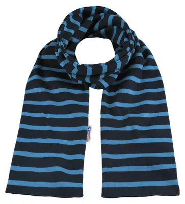 Produktbild von modAS Uni Bretonischer Schal mit Streifen und uni verschieden Farben - Herrenschal Damenschal Kinderschal 13x120 cm in Blau-Azur