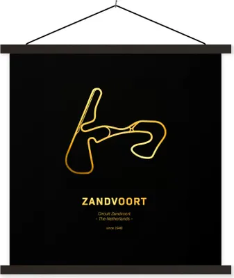 Produktbild von MuchoWow® Textilposter Rennstrecke - Zandvoort - Formel 1 90x90 cm mit schwarzem Rahmen - Magnetisches