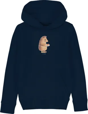 Produktbild von Mr. & Mrs. Panda Kinderpullover Igel Kuchenstück 9-11 Jahre (134/146) - French Navy - Geschenk, Pullover, Kapuzenpullover, Backen, Kuchen, Kapuzenpulli, Hoodie, Sweater