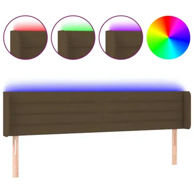 Produktbild von vidaXL LED Kopfteil Dunkelbraun 203x16x78/88 cm Stoff