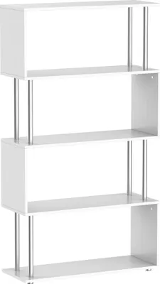 Image de HOMCOM Bibliothèque étagère Design Contemporain en S 4 Niveaux 80L x 30l x 145H cm Coloris Blanc