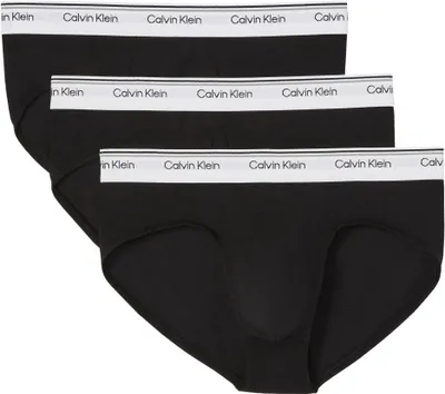 Obrázok produktu pre Calvin Klein, pánske spodné odevy, 3-dielový balík, slipky typu "hip briefs", model Balance, s logom, čierna farba