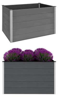 Produktbild von Garten-Hochbeet WPC 150x100x91cm Blumentopf Pflanzgefäß Blumenkasten Grau
