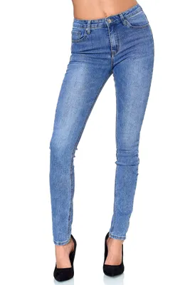 Produktbild von Elara Damen High Waist Hose Skinny Jeans EL09D2 Blau-48 (4XL)