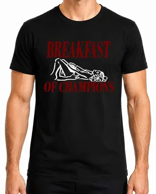 Produktbild von Breakfast Of Champions Lustig Zweideutig Humor Erwachsenenhumor Herren T-Shirt, Schwarz, XXL