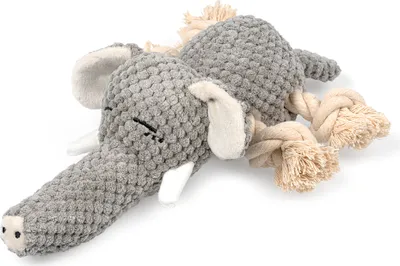 Produktbild von Hundespielzeug Kuscheltier RAGI Welpenspielzeug Kauspielzeug große kleine Hunde Elefant Plüsch Seil Zerrspielzeug Zahnreinigung Baumwolle